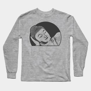 Reclining Buddha Art Black Color Long Sleeve T-Shirt